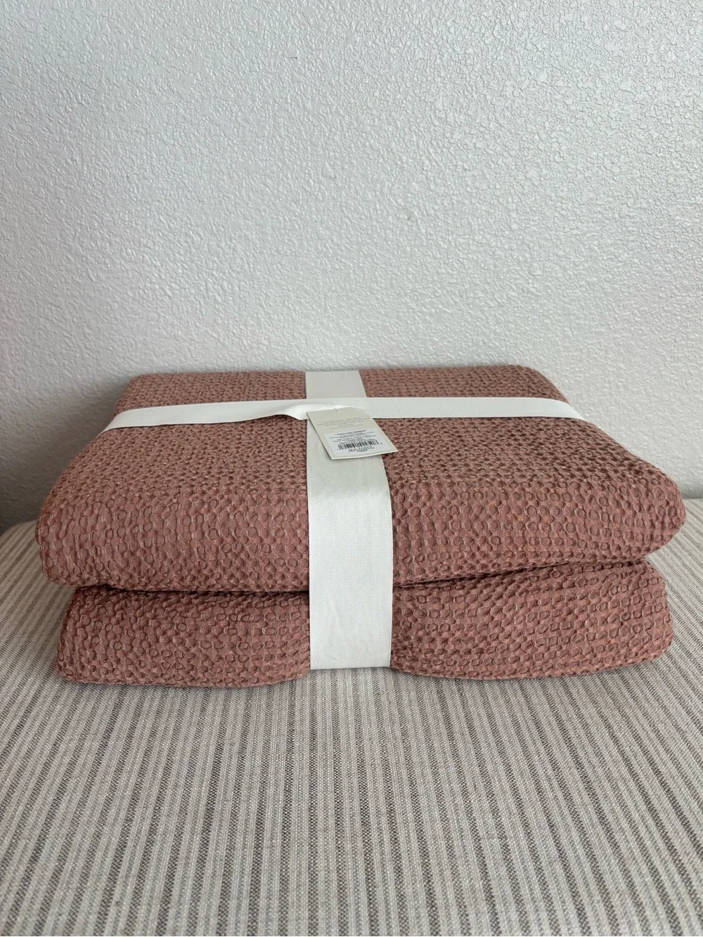 NWT Full/Queen Textured Waffle Coverlet Brown - Casaluna